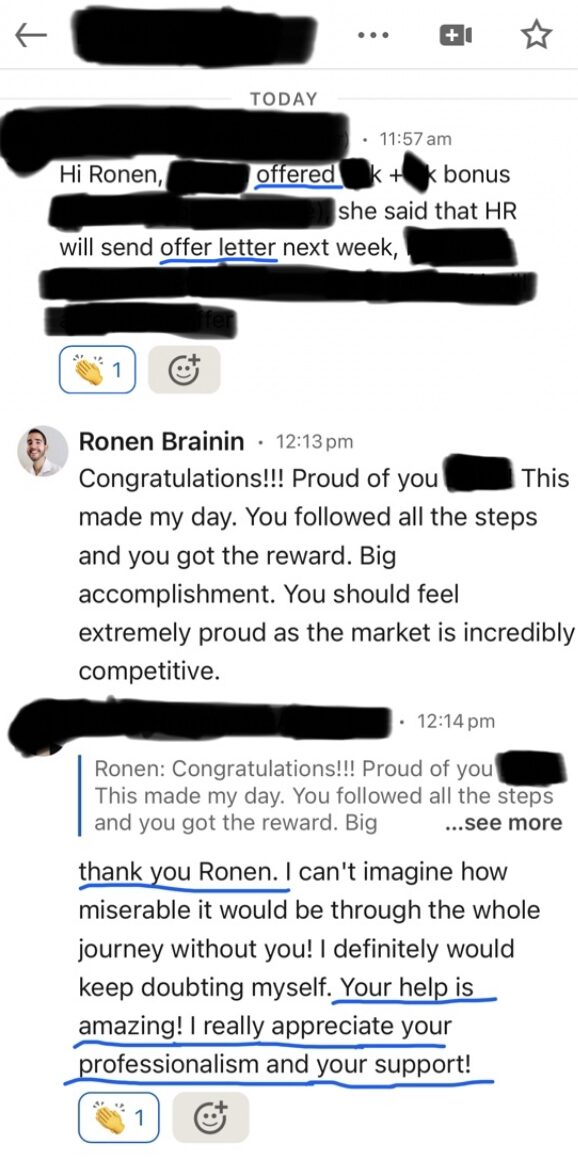 Program conversation: client reporting a win during the engagement